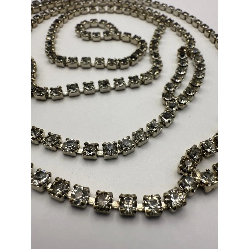 Vintage Long Rhinestone Necklace‎ or Belt – 40 Inch Glam Statement Jewelry